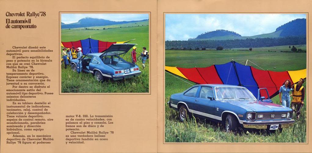 Image of the spanish Chevrolet advertisement featuring the 1978 Chevrolet Nova